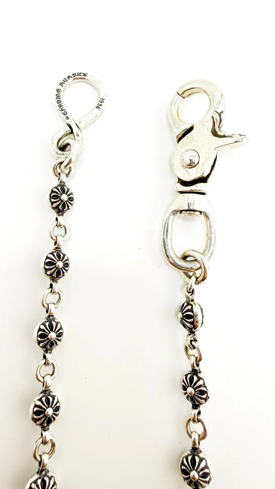 Chrome Hearts Sterling Silver Cross Ball Wallet Chain Chrome Hearts