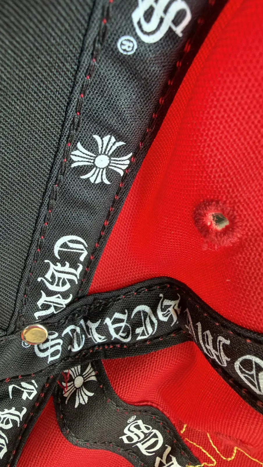 Chrome Hearts Red Yellow Cross Patch Baseball Cap Chrome Hearts