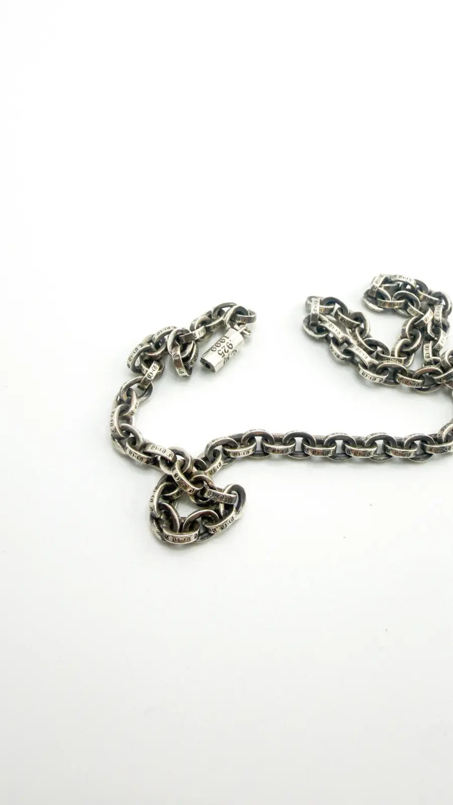 Chrome Hearts Sterling Silver Paper Chain Necklace Chrome Hearts
