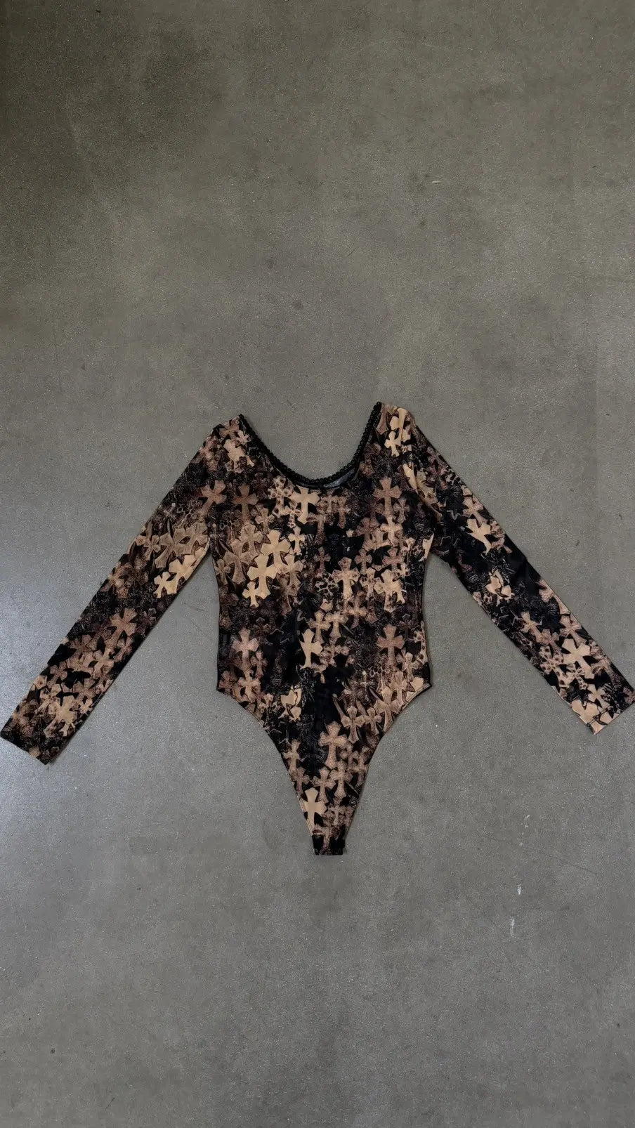 Chrome Hearts Cross Print Mesh Body Suit