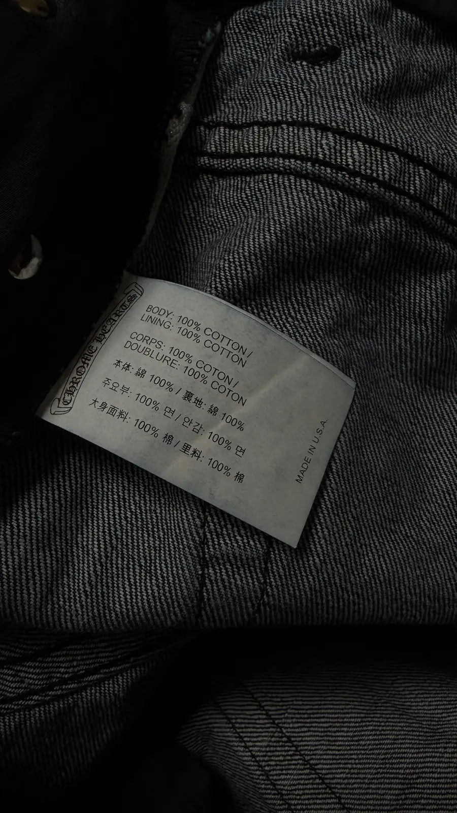 Chrome Hearts KS Cut Raw Blue Denim Jeans