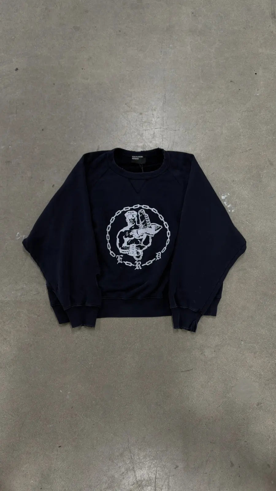 Enfants Riches Déprimés Navy Raglan Crewneck Sweatshirt Enfants Riches Déprimés