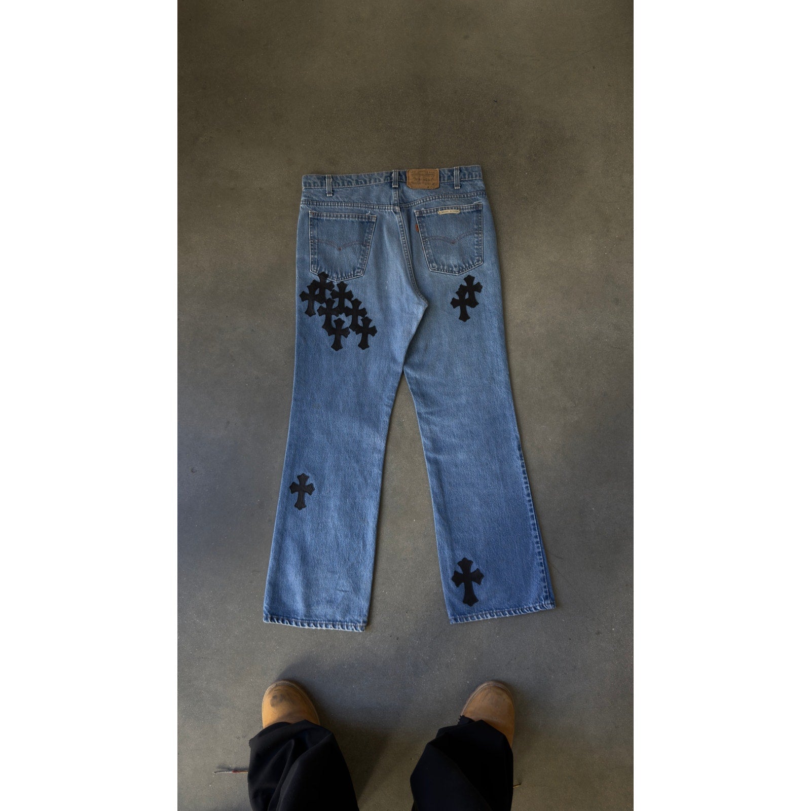 Chrome Hearts Levis 517 Cross Patch Jeans BLUE