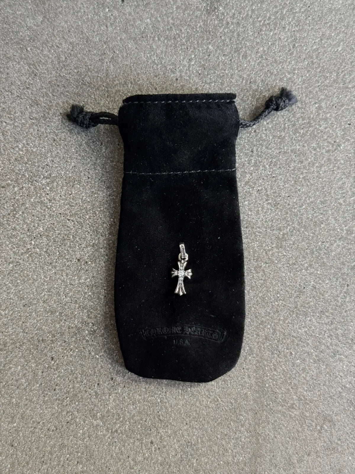 Chrome Hearts Diamond Baby Fat Cross Charm Pendant