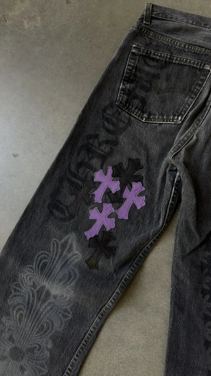 Chrome Hearts Levi's Cross Patch Stencil Jeans