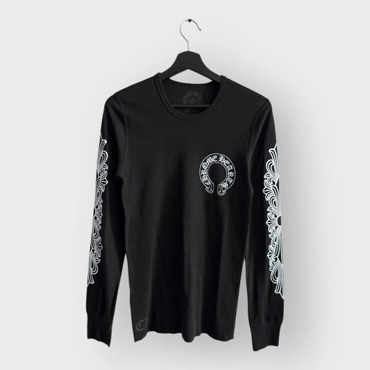 Chrome Hearts Floral Horseshoe Long Sleeve Thermal Tee
