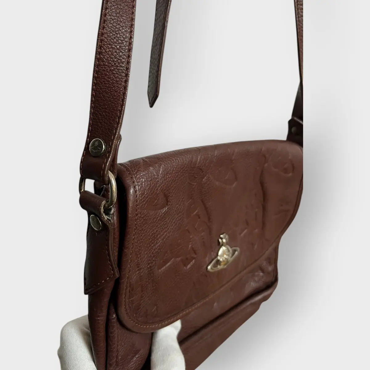 Vivienne Westwood Golden Saturn Orb Messenger Bag