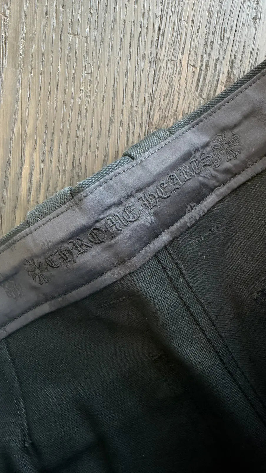 Chrome Hearts "KS Cut" Black Selvedge Denim Shorts Size 36 Chrome Hearts