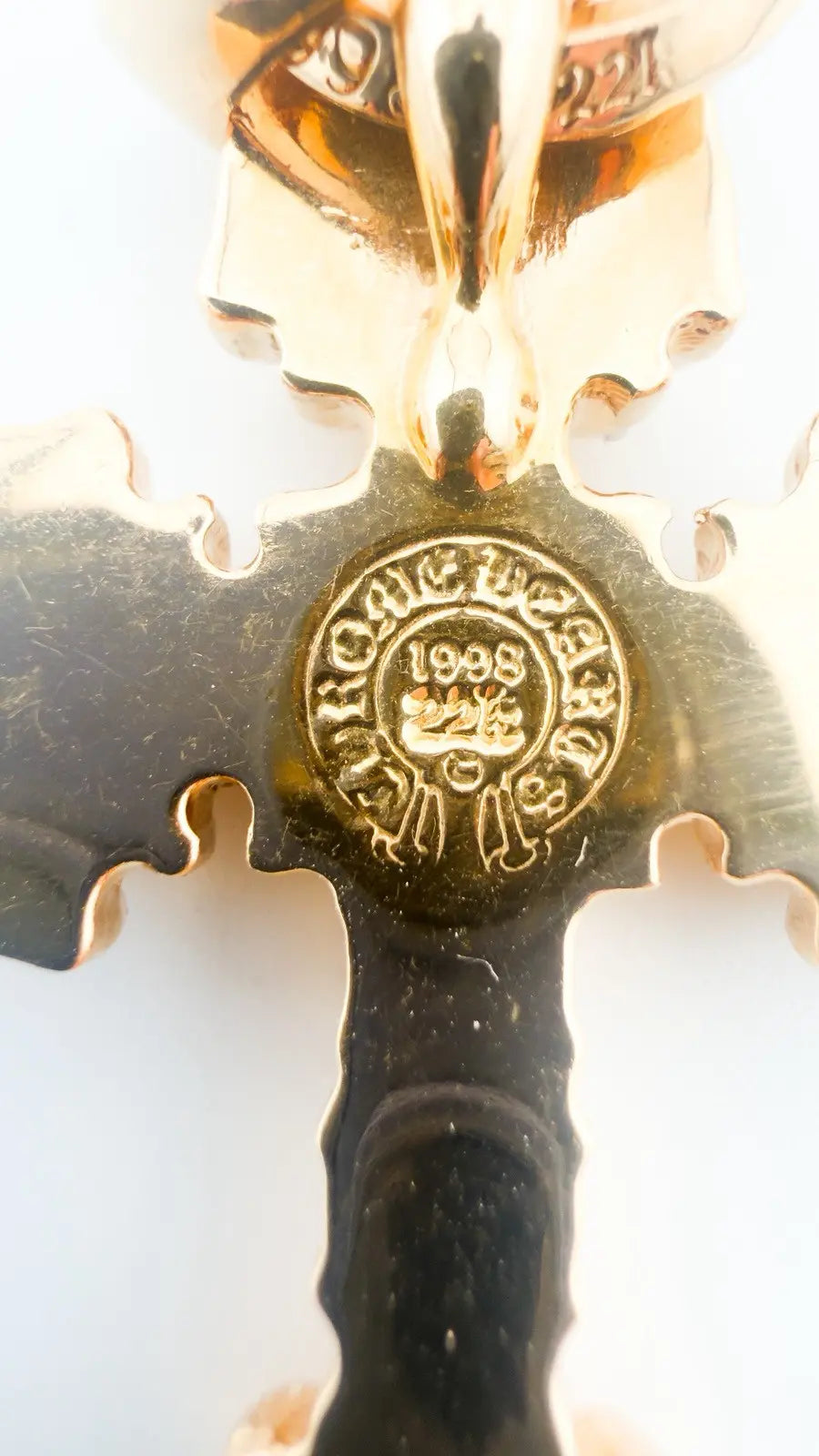 Chrome Hearts 22k Gold & Diamond Filigree Cross Pendant