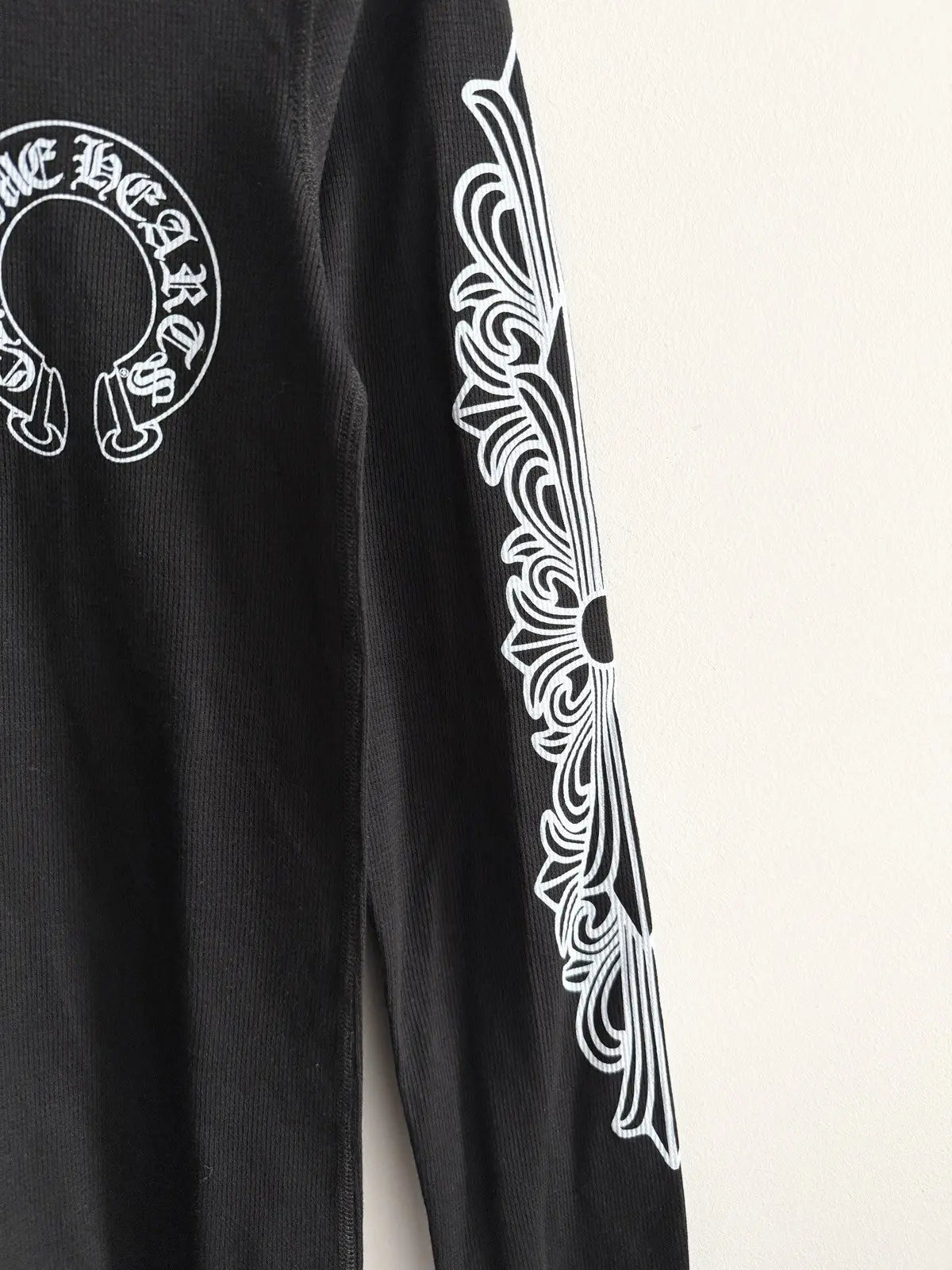 Chrome Hearts Floral Horseshoe Long Sleeve Thermal Tee
