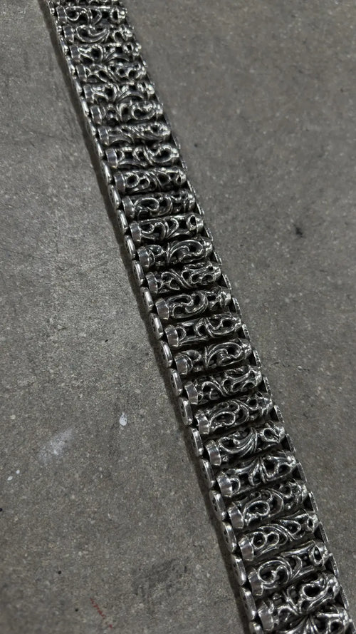 Chrome Hearts Black & Silver Full Celtic Roller Belt