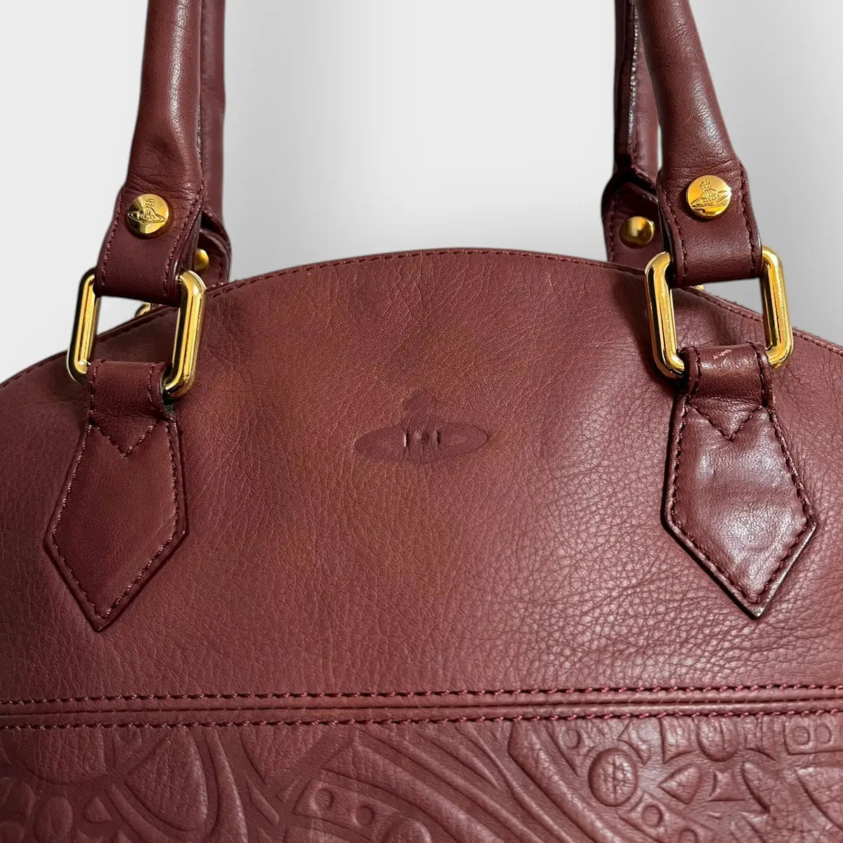 Vintage Vivienne Westwood Orbit Monogram Leather Hand Bag