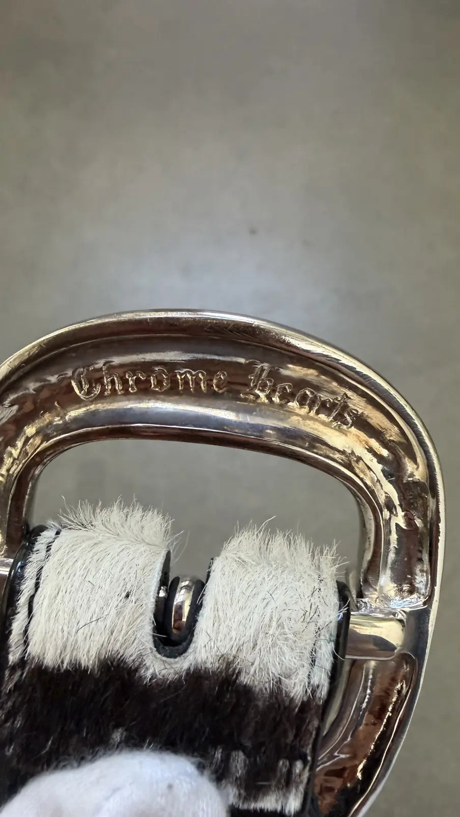 Chrome Hearts Cross Patch Pony Hair Gunslinger Belt