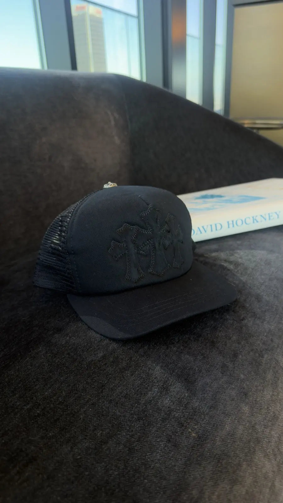 Chrome Hearts Triple Cross Cemetery Trucker Hat Black Chrome Hearts