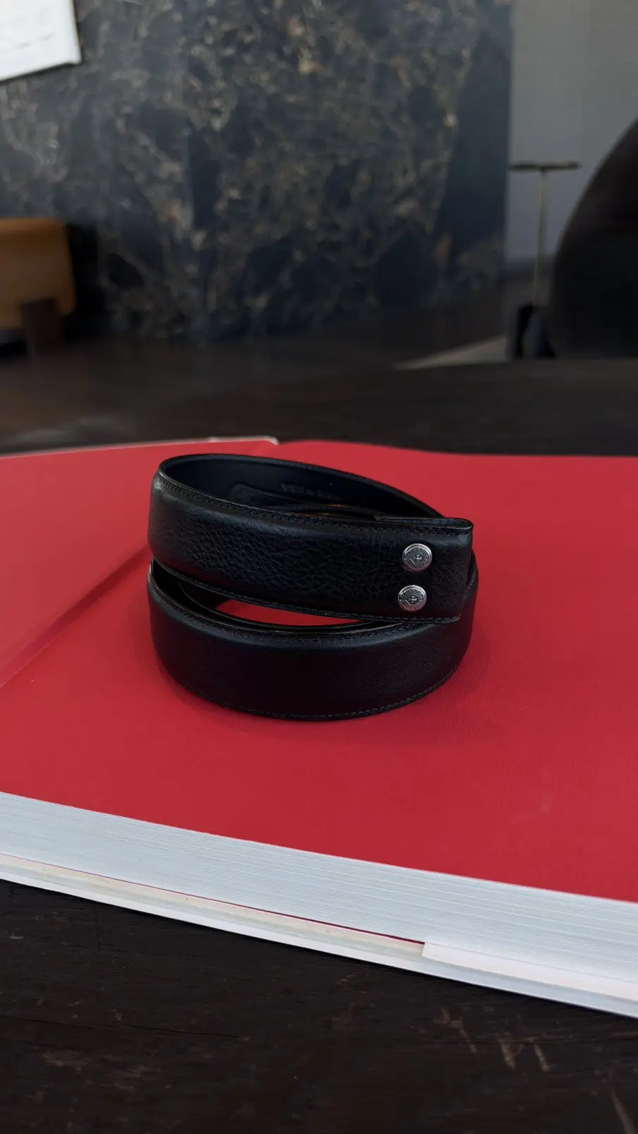 Chrome Hearts Black Leather Belt Strap Size 38 Chrome Hearts