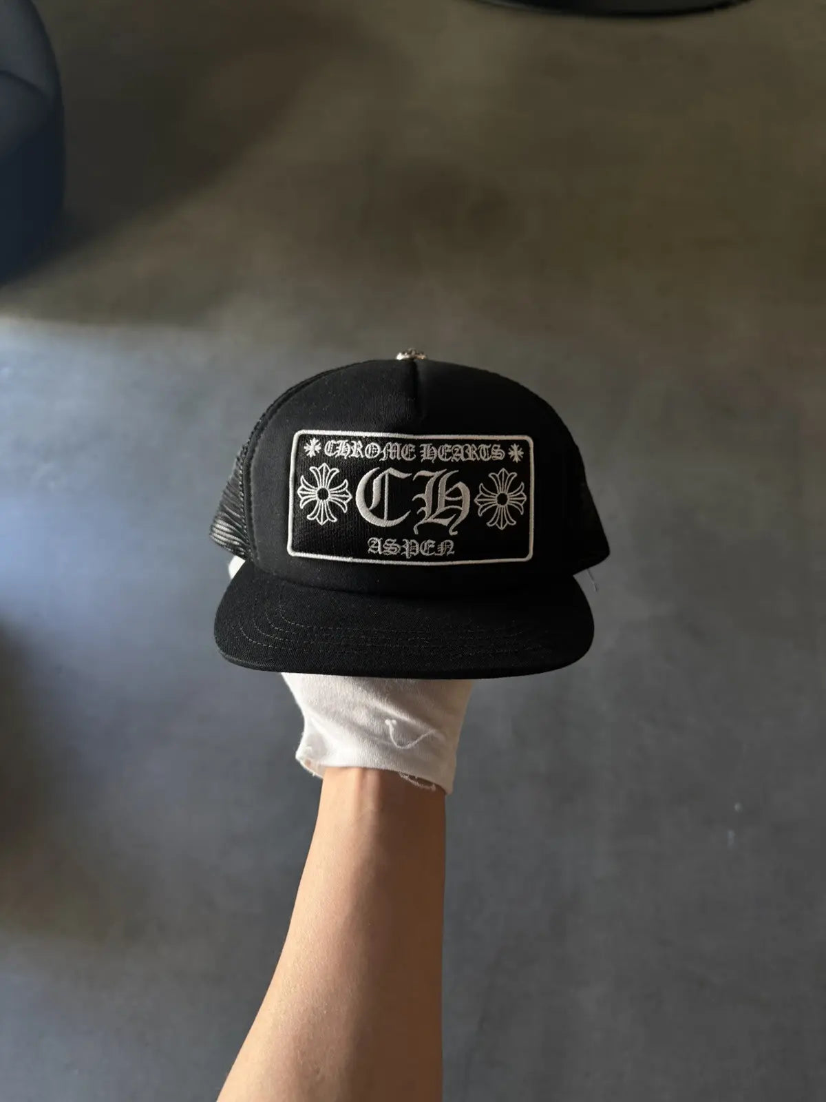 Chrome Hearts Aspen Black Tucker Hat