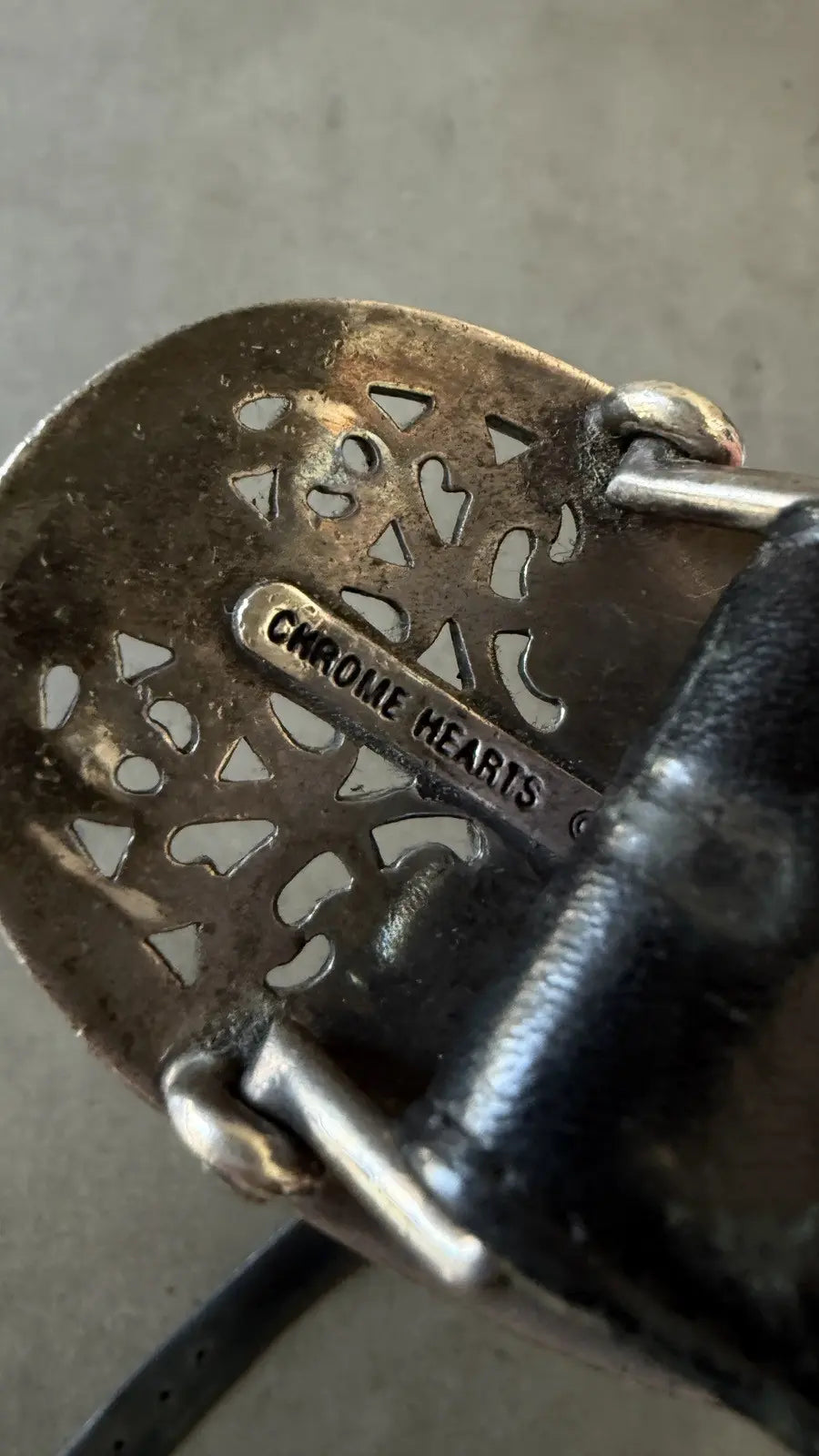 Chrome Hearts Oval Buckle Leather Belt