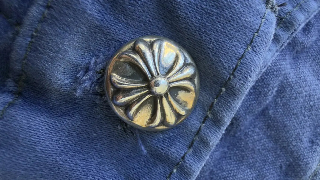 Chrome Hearts Blue Cross Patch Vintage French Work Pants