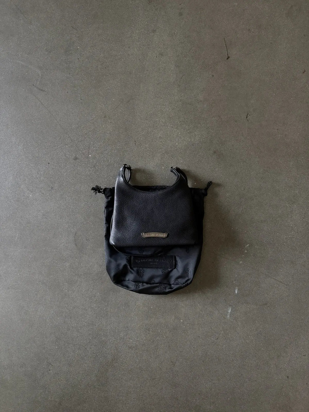 Chrome Hearts Black Leather Viv Bag