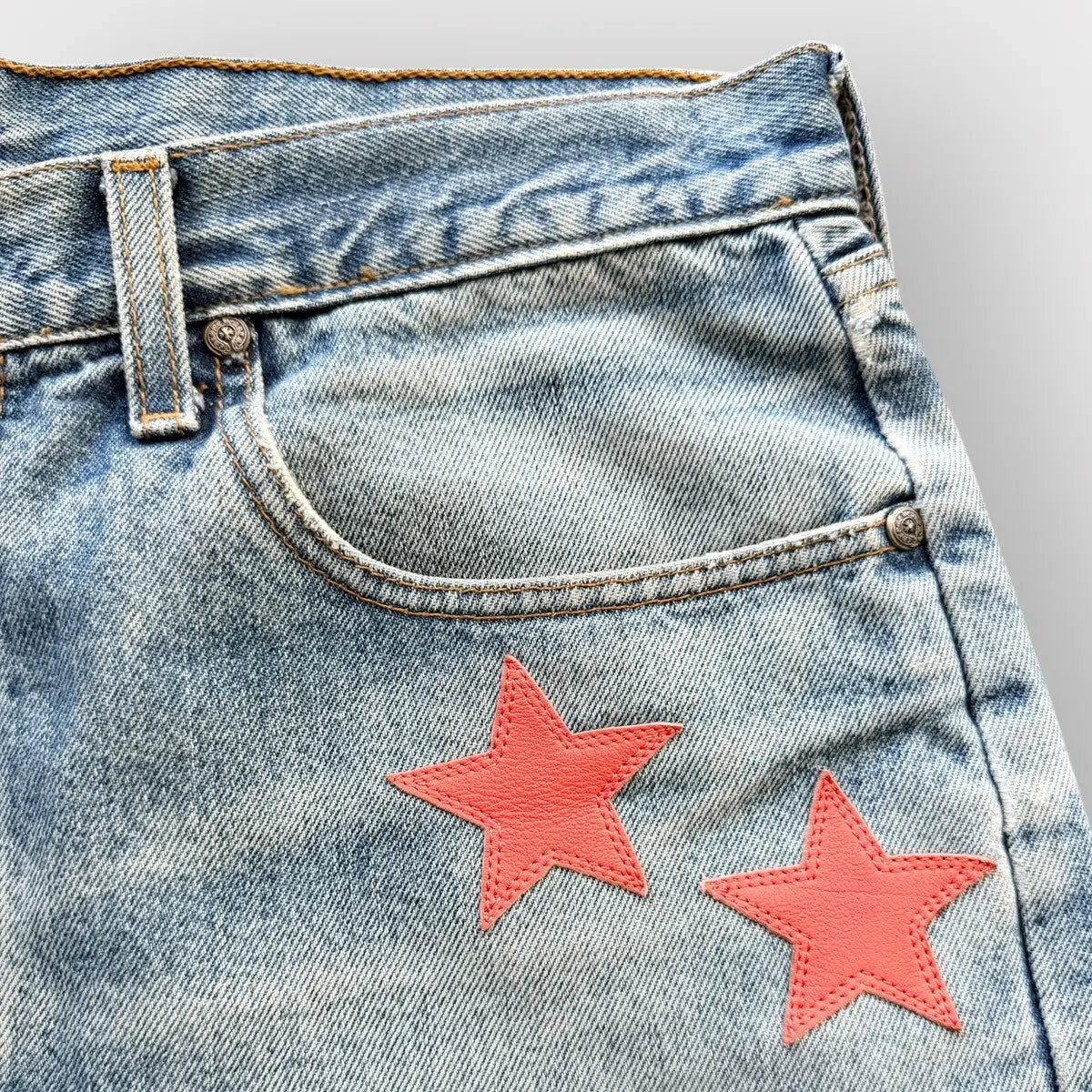 Chrome Hearts Orange Star Patch Levis Jeans