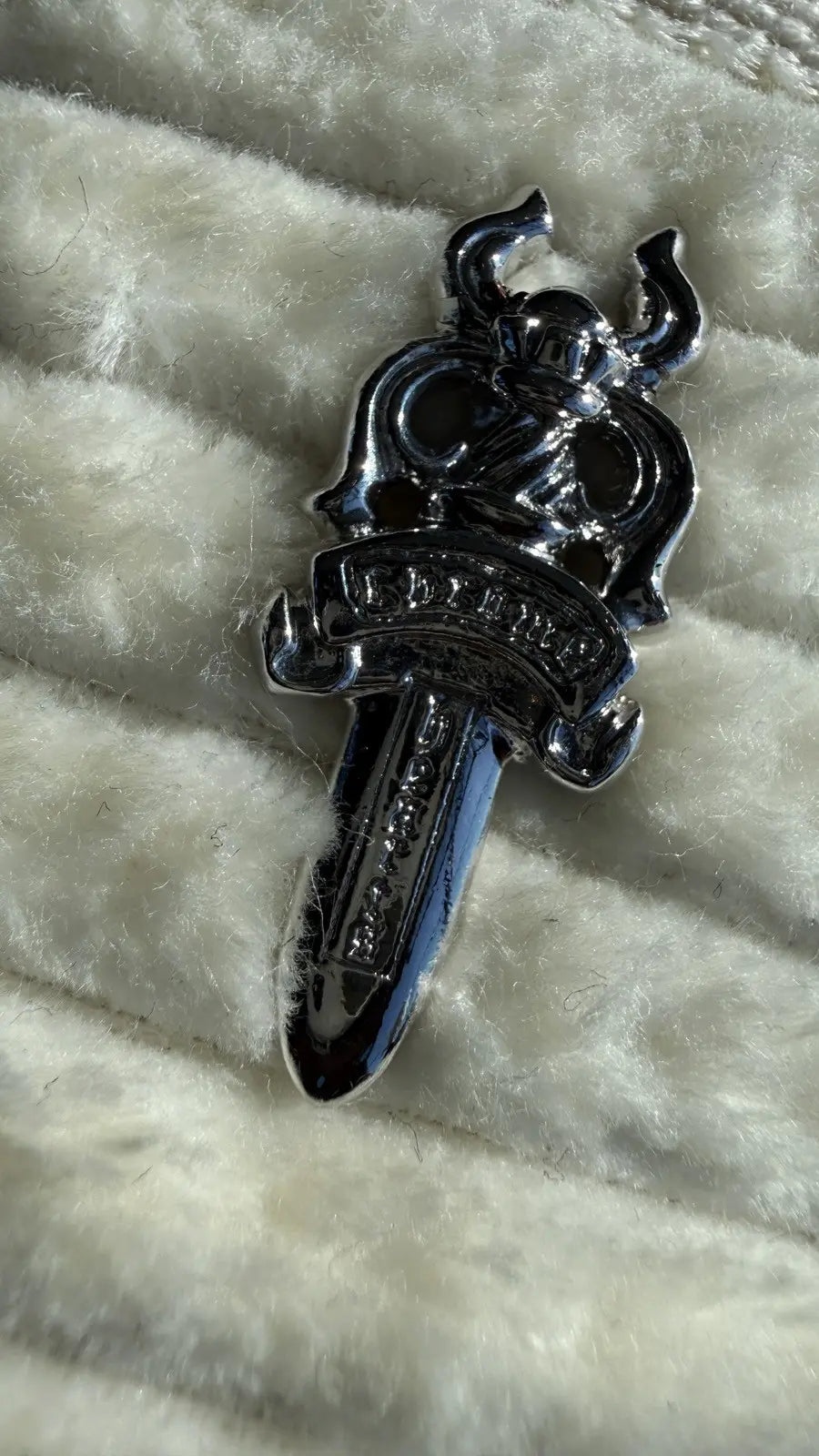 Chrome Hearts White Corduroy Dagger Loafers Chrome Hearts