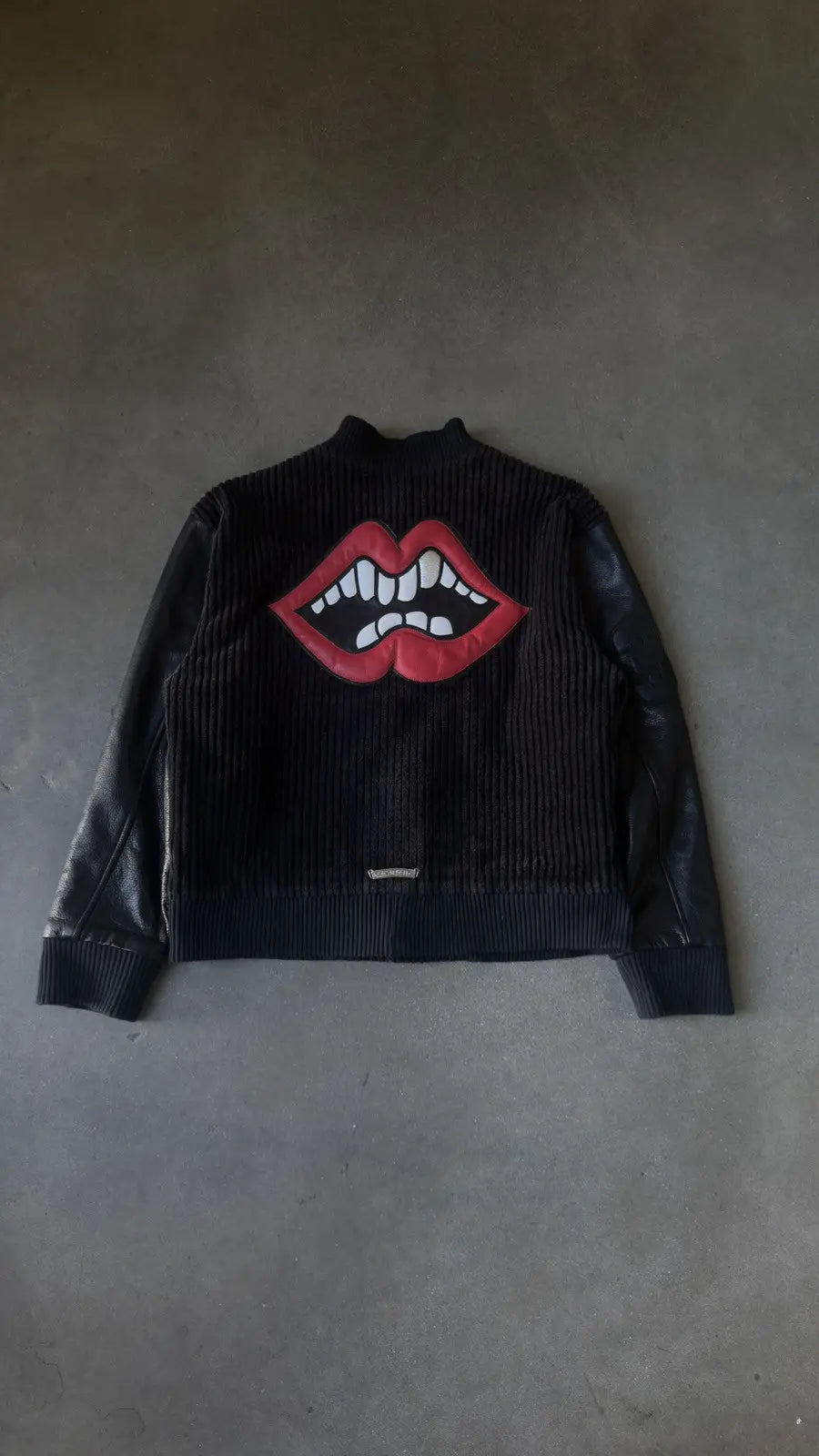 Chrome Hearts Matty Boy Lips Cross Patch Varsity Jacket