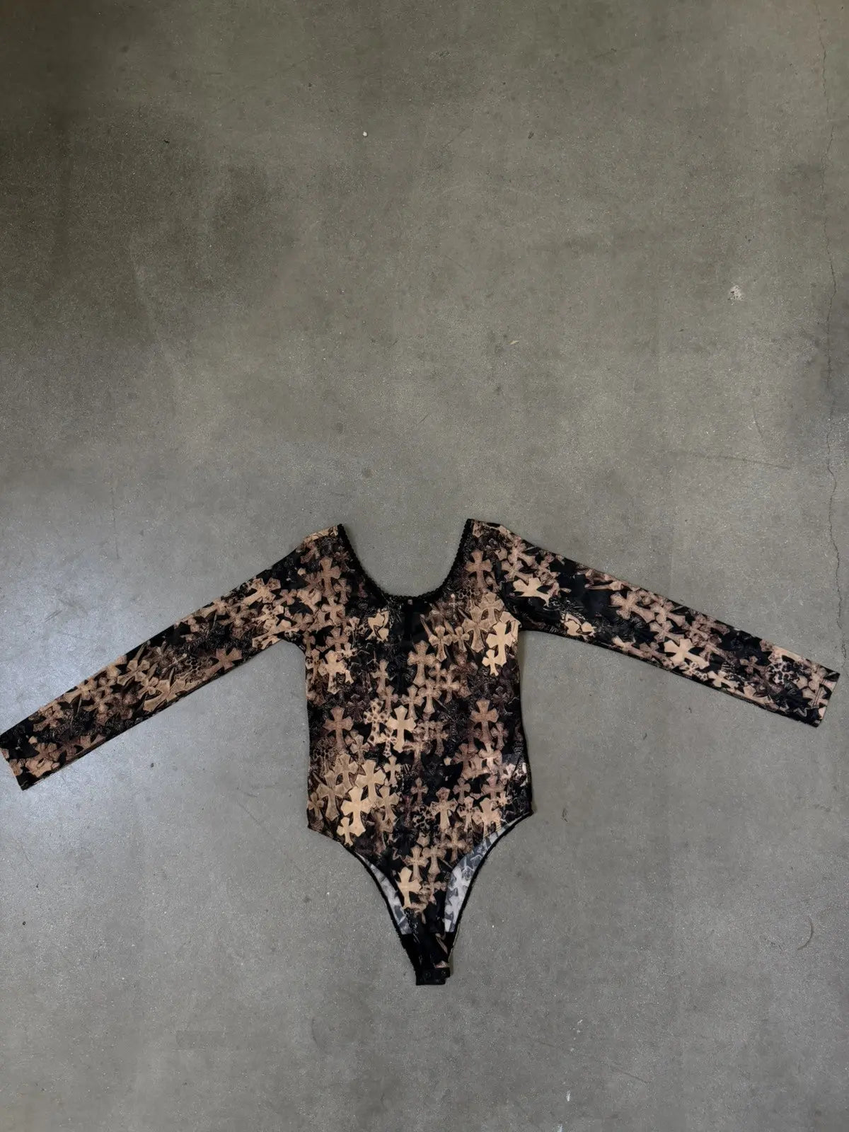 Chrome Hearts Cross Print Mesh Body Suit