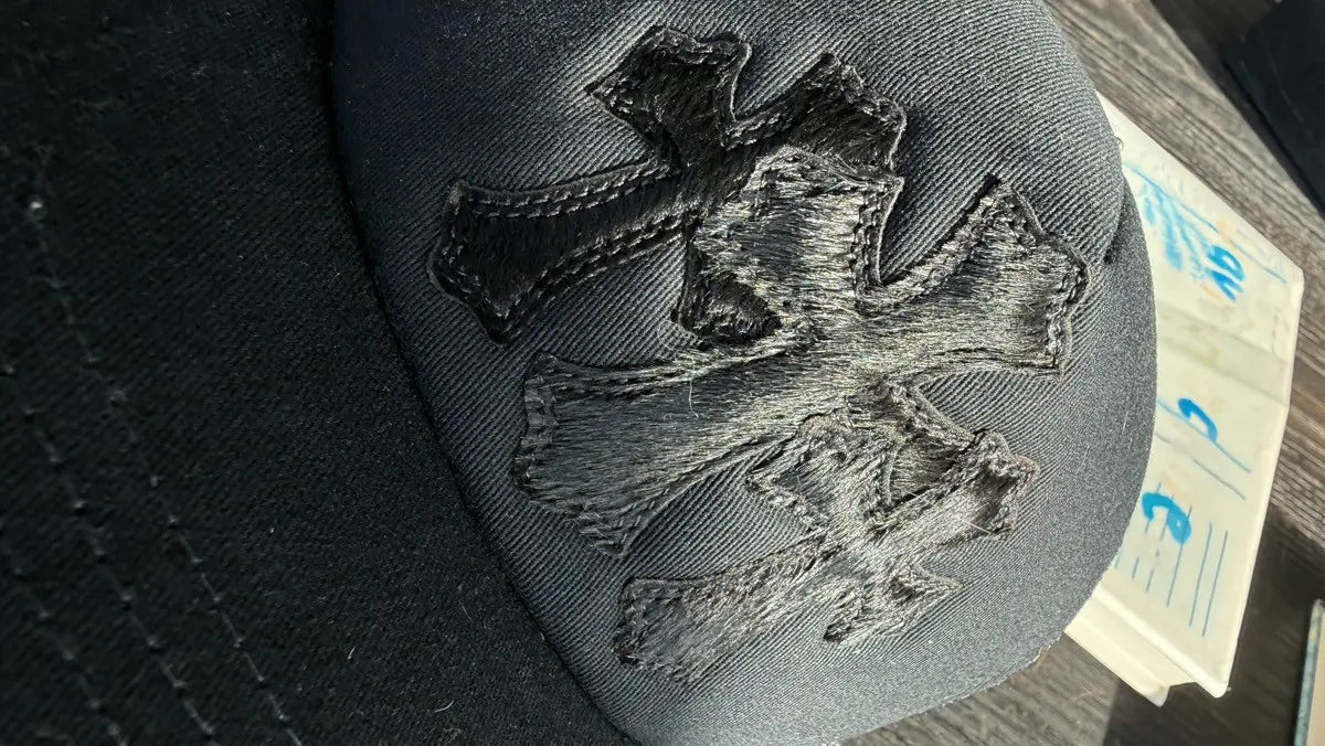 Chrome Hearts Triple Cross Fur Patch Cemetery Trucker Hat Chrome Hearts