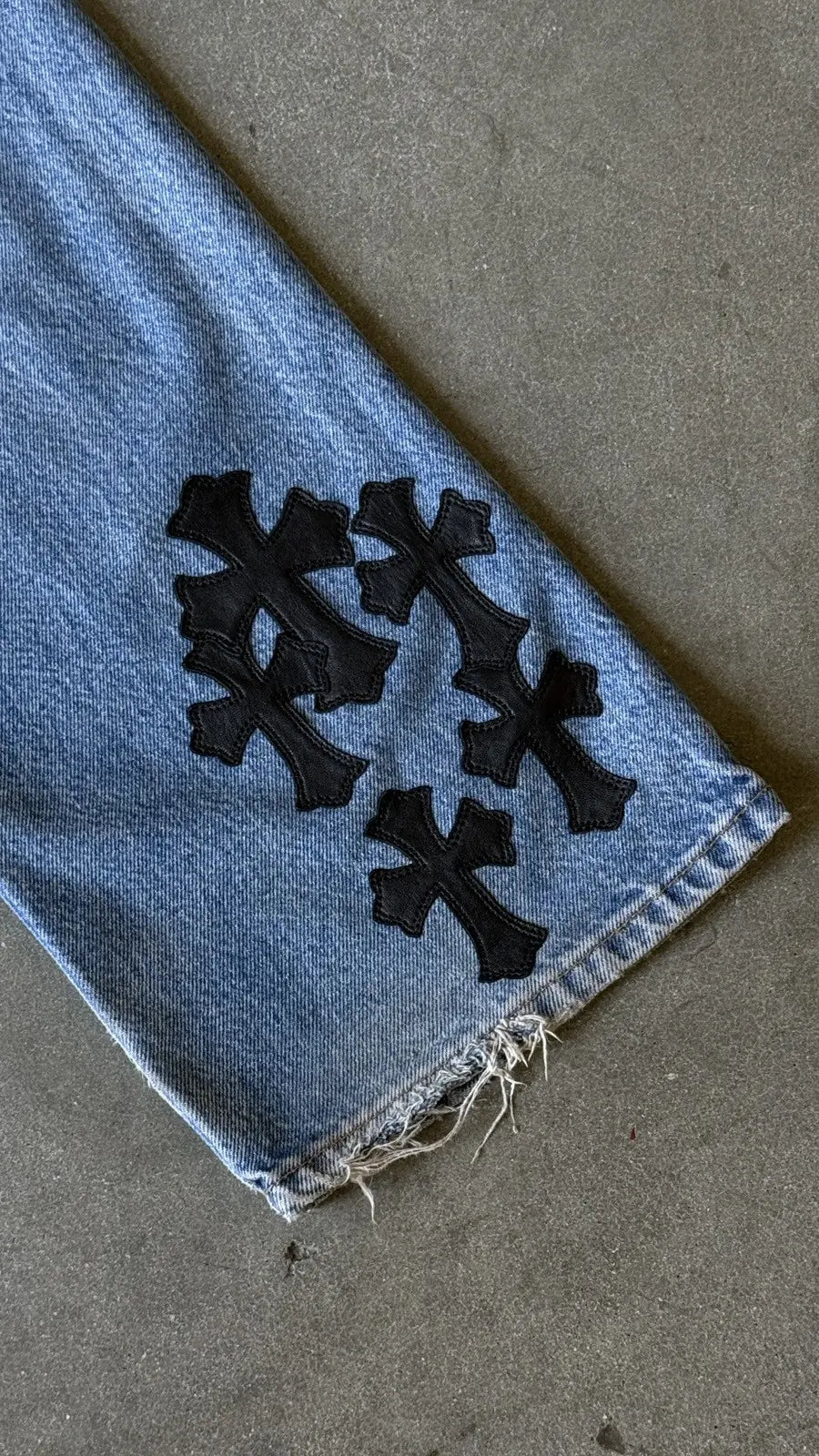Chrome Hearts Levis 517 Black Cross Patch Jeans