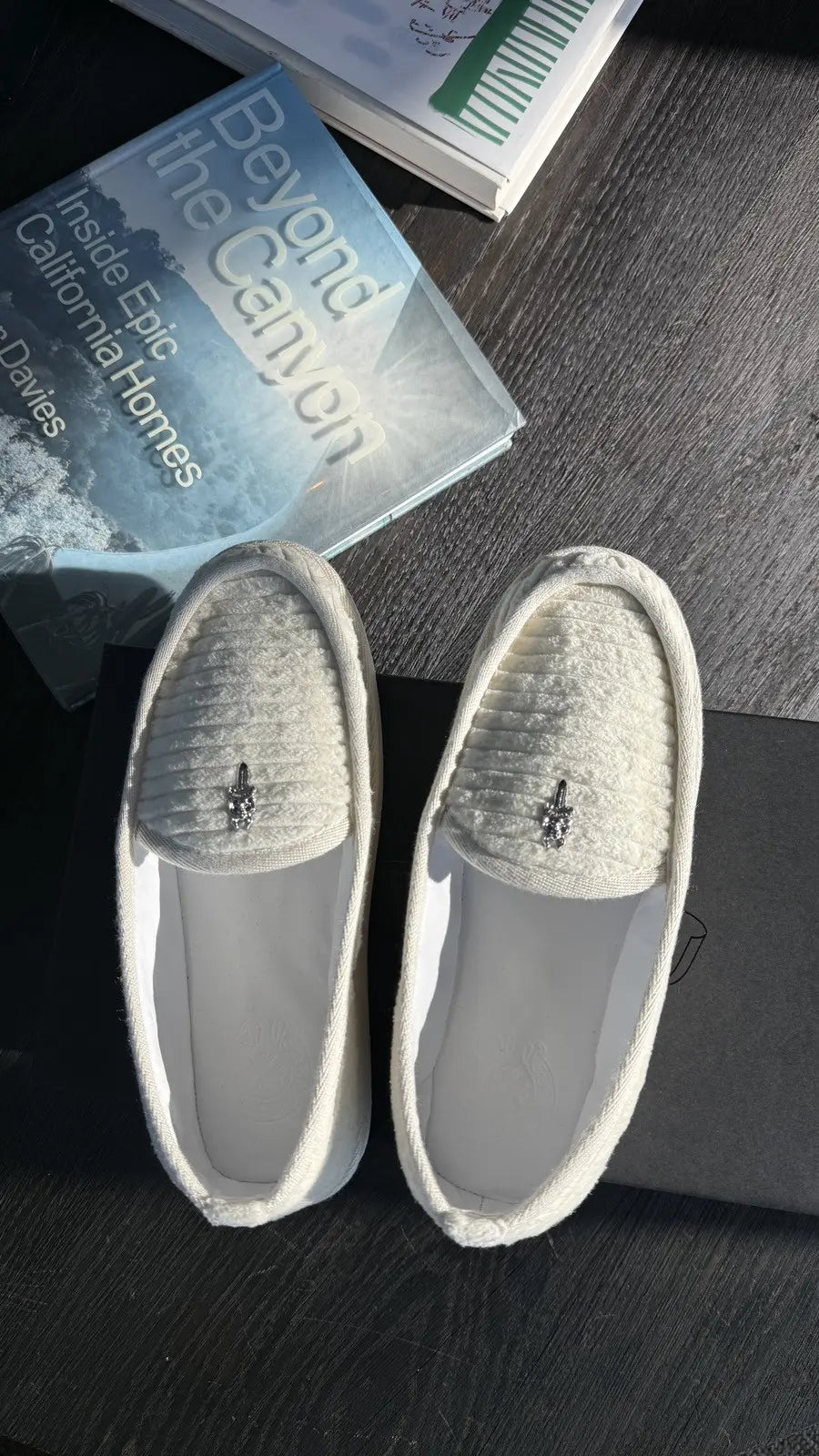 Chrome Hearts White Corduroy Dagger Loafers Chrome Hearts