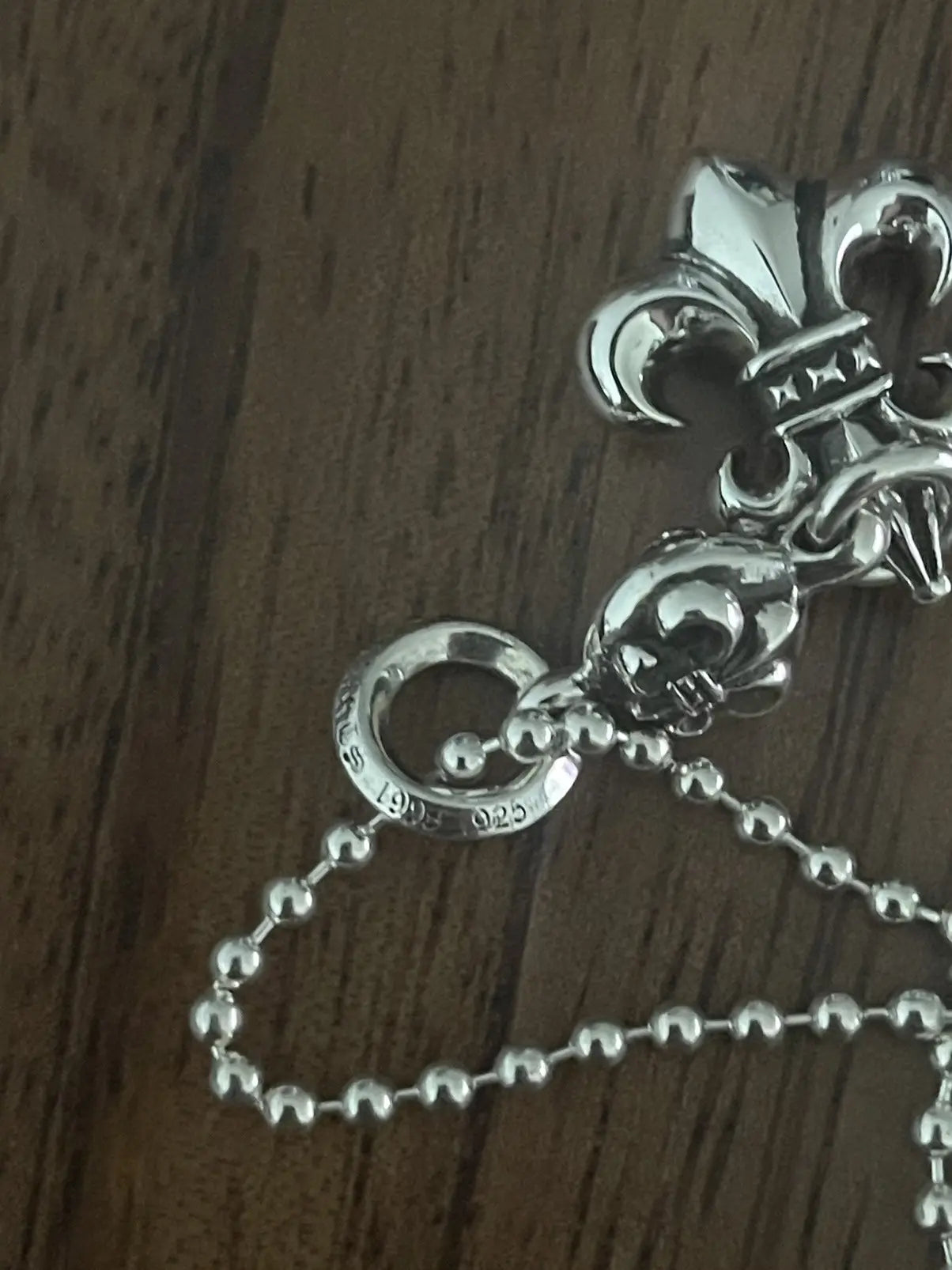 Chrome Hearts Fleur Ball Pendant Dagger Necklace