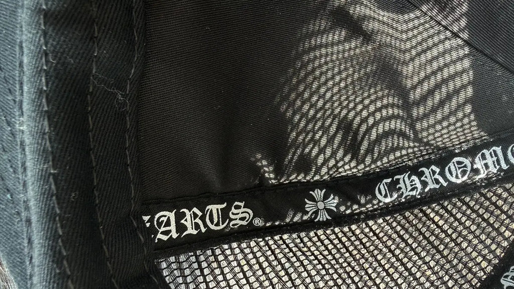 Chrome Hearts Triple Cross Fur Patch Cemetery Trucker Hat Chrome Hearts