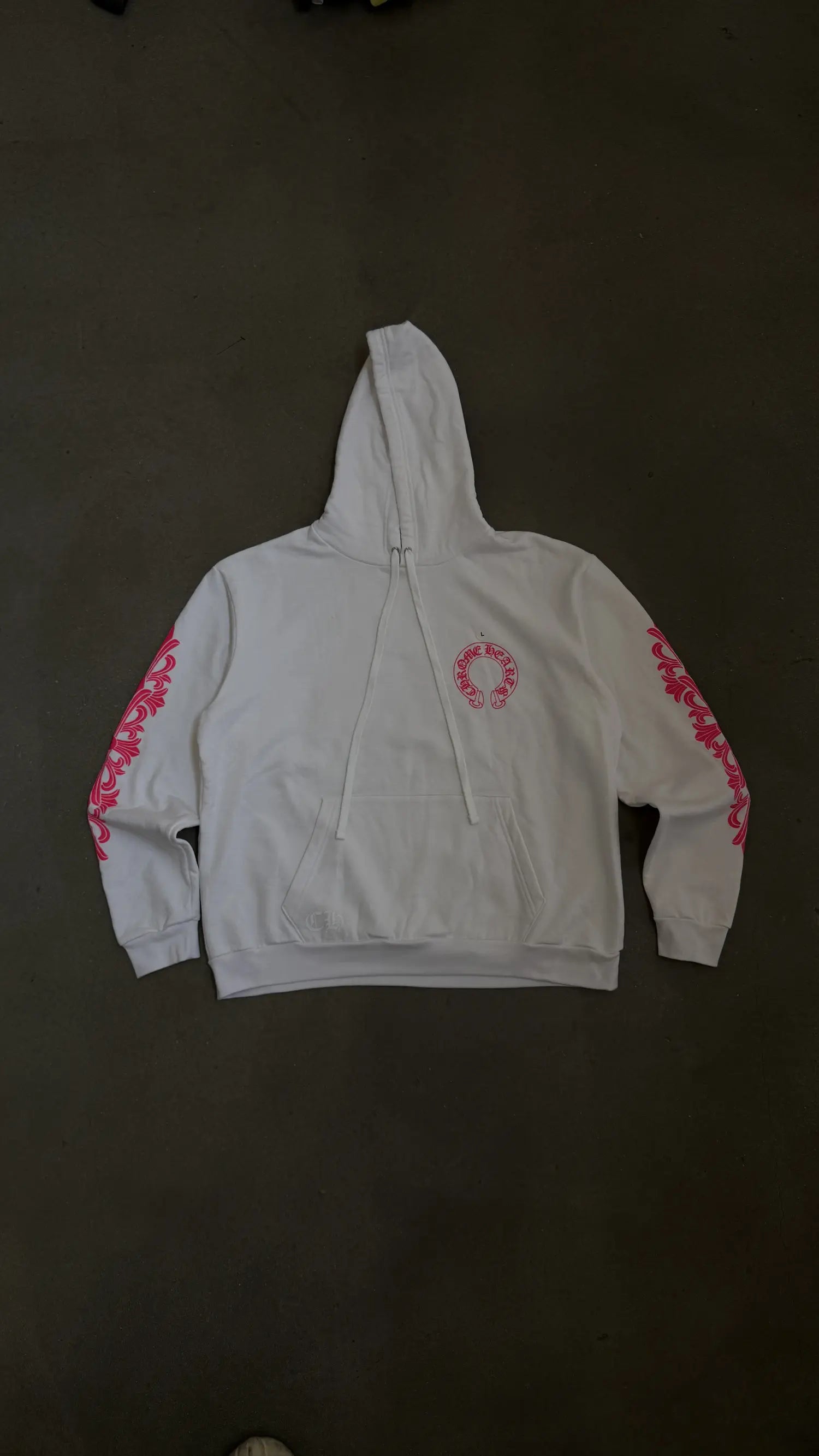 CHROME HEARTS Horseshoe Logo Hoodie Print White