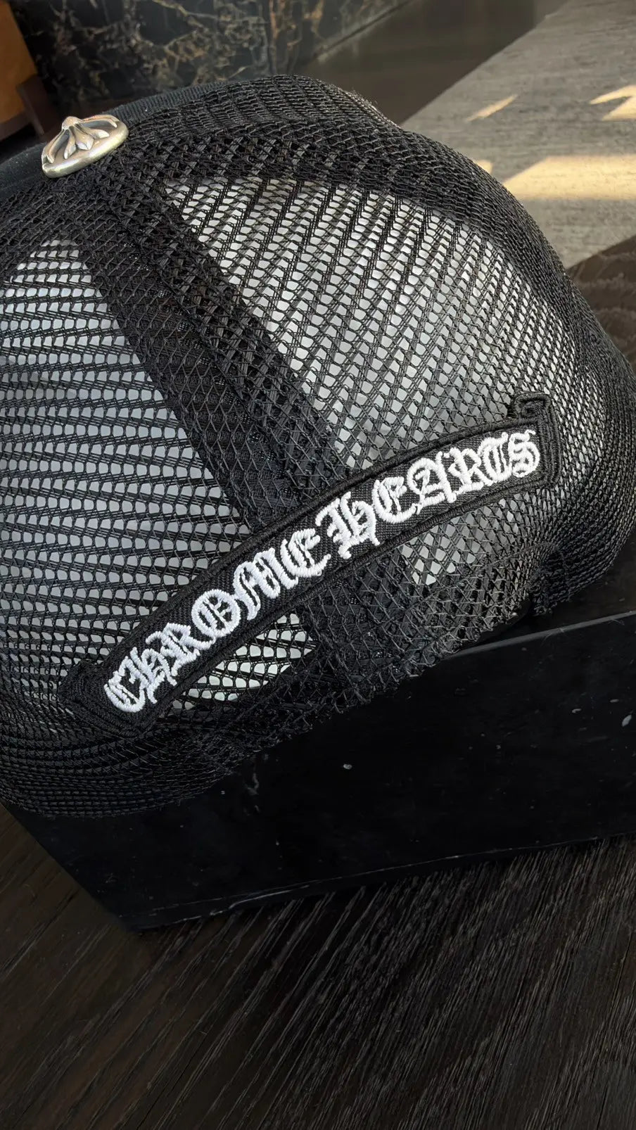 Chrome Hearts "FUCK" Leather Patch Trucker Hat Chrome Hearts