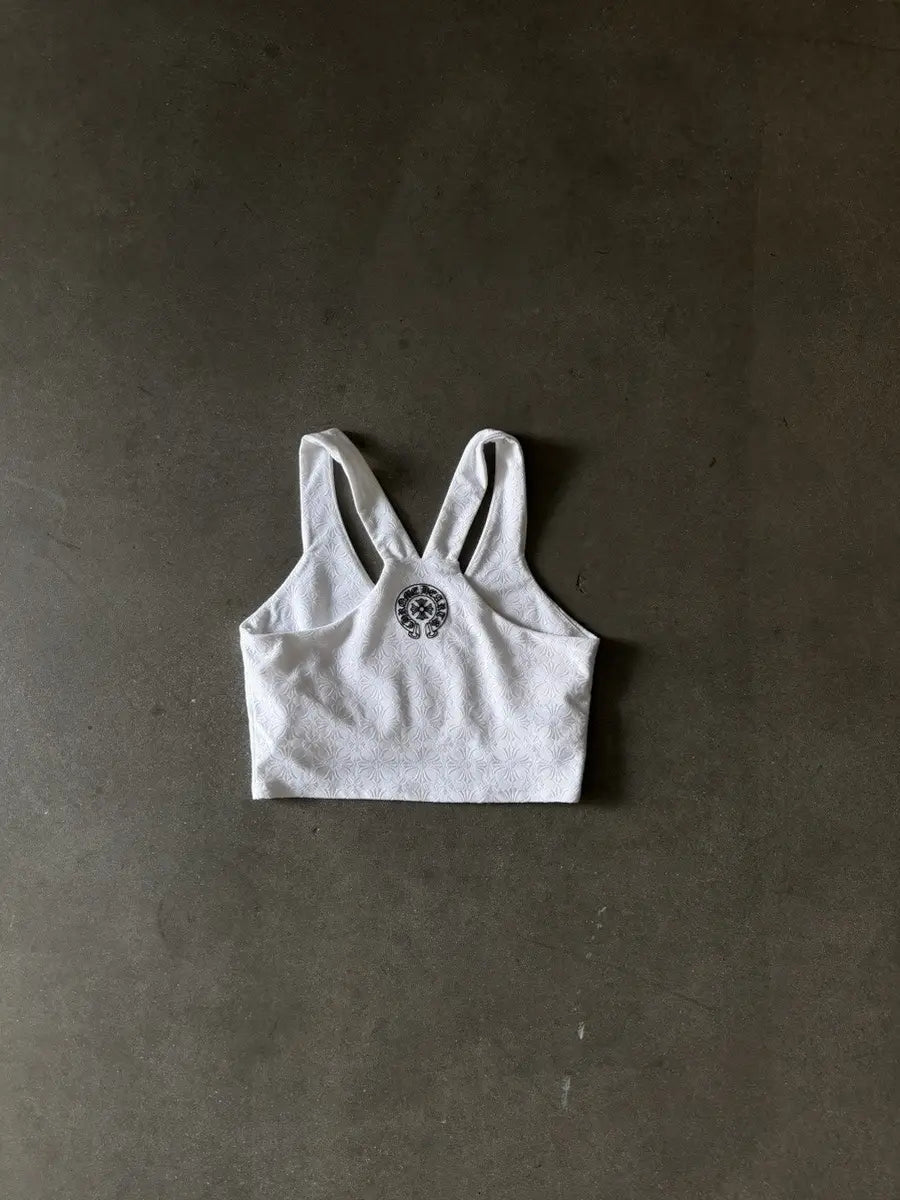 Chrome Hearts Horseshoe All-over Pattern Rib Tank Top