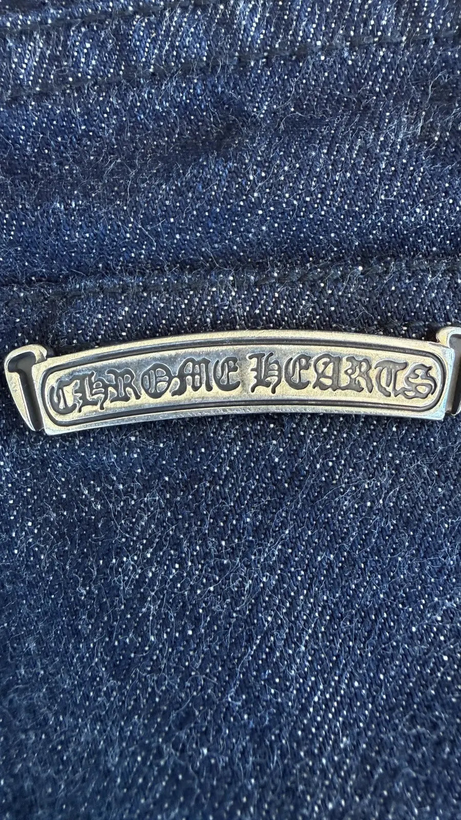 Chrome Hearts Crocodile Cross Patch Jeans Chrome Hearts