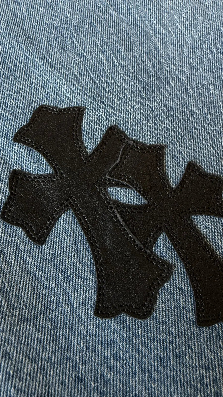 Chrome Hearts Levis 501 Black Cross Patch Jeans