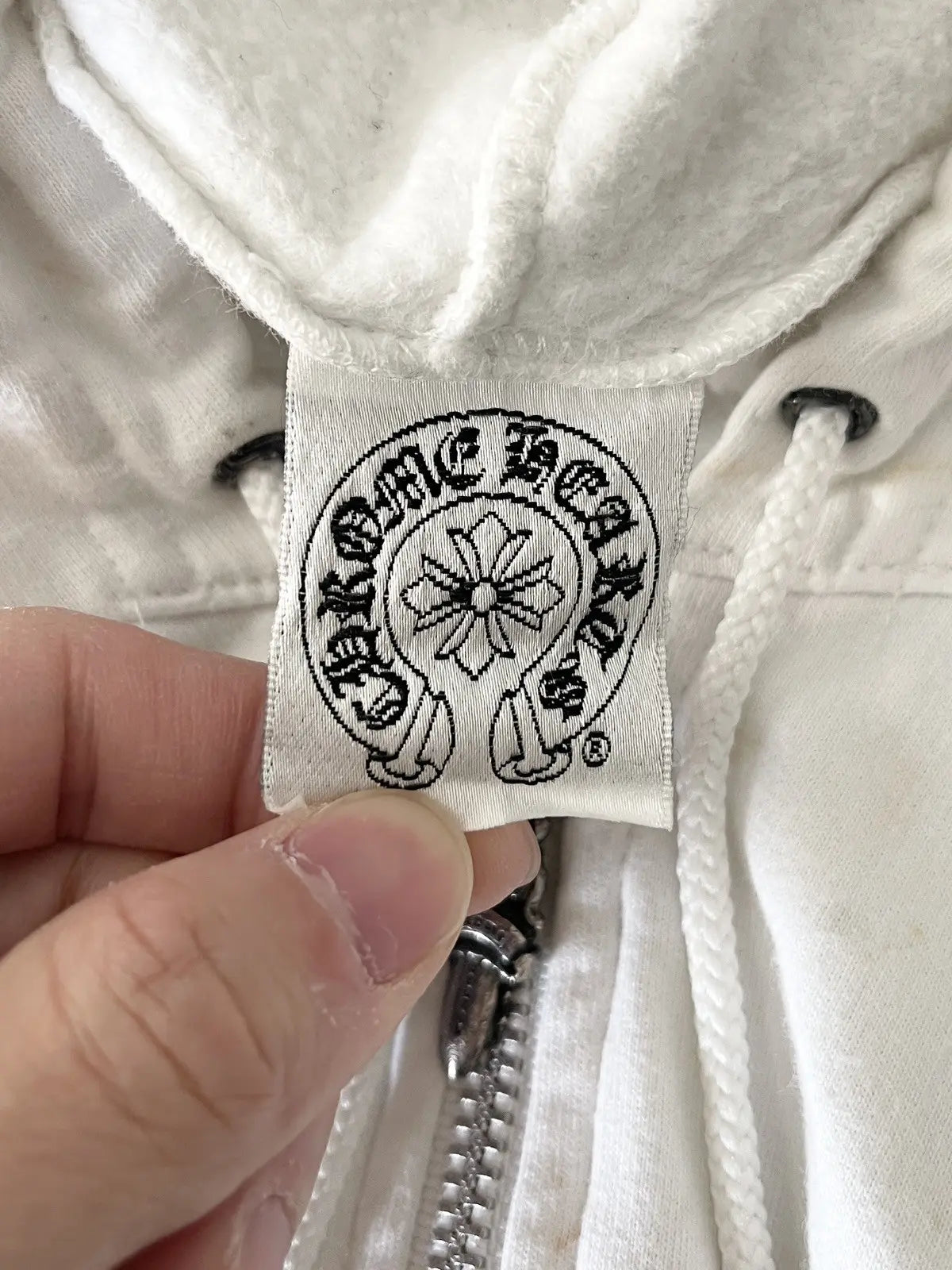 1990s Chrome Hearts Floral Horseshoe Zip Hoodie