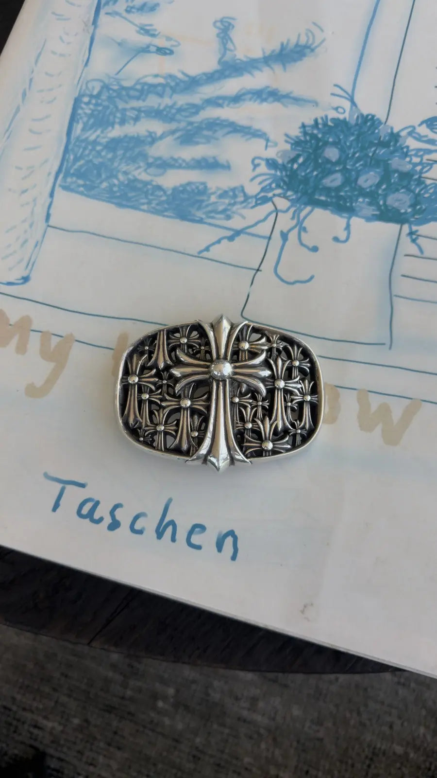 Chrome Hearts Cemetery Cross Belt Buckle Chrome Hearts