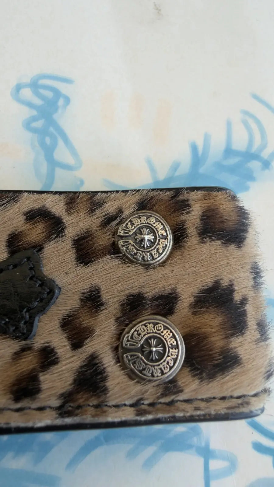 Chrome Hearts-Style Leopard Print Ponyhair Belt Strap Chrome Hearts