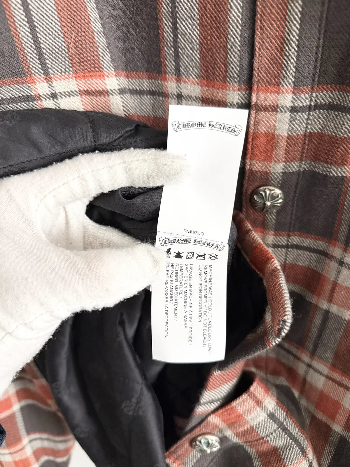 Chrome Hearts Quilted Padded Flannel Jacket
