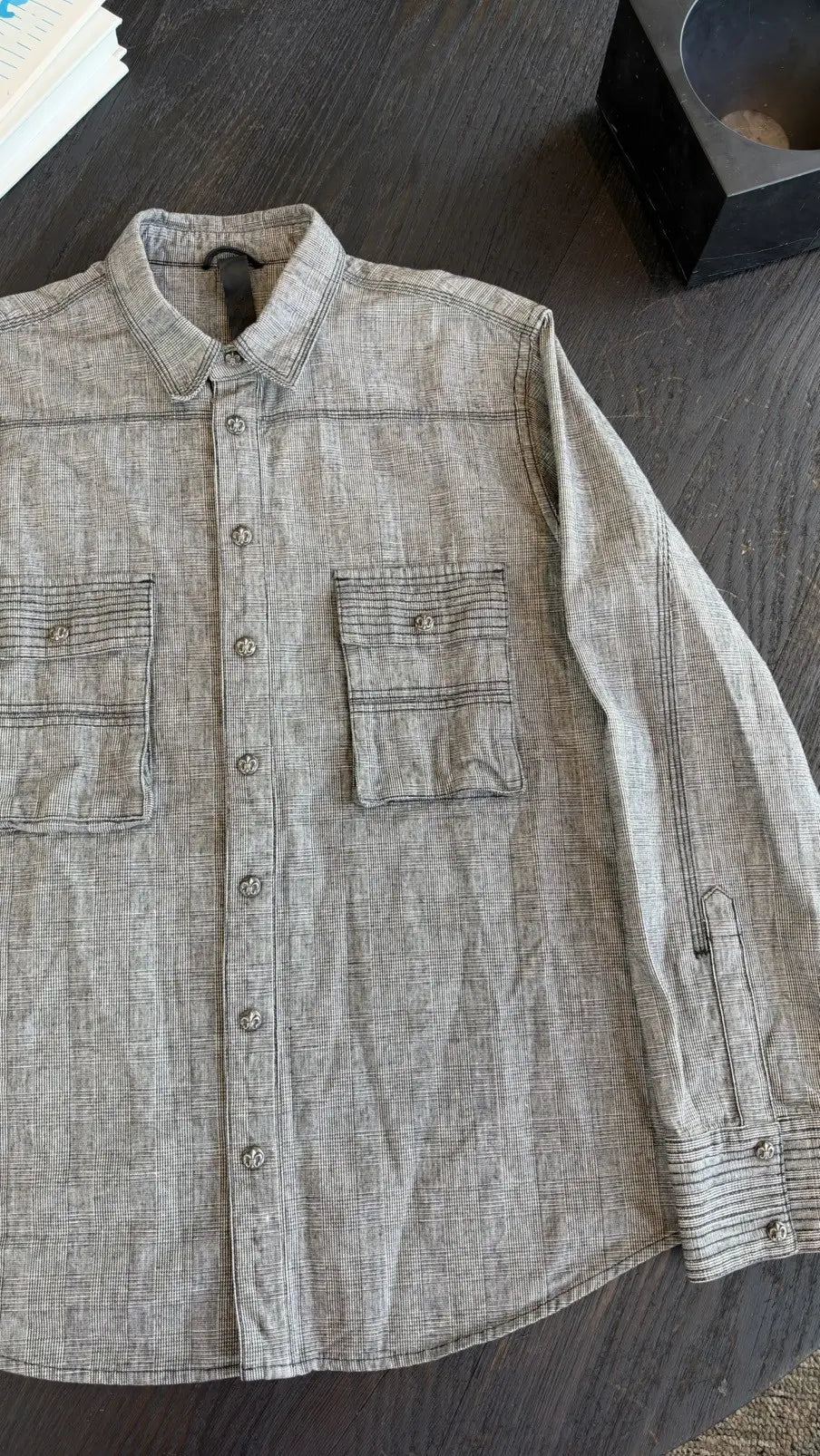 Chrome Hearts Gray Button-Up Military Shirt Size L Chrome Hearts