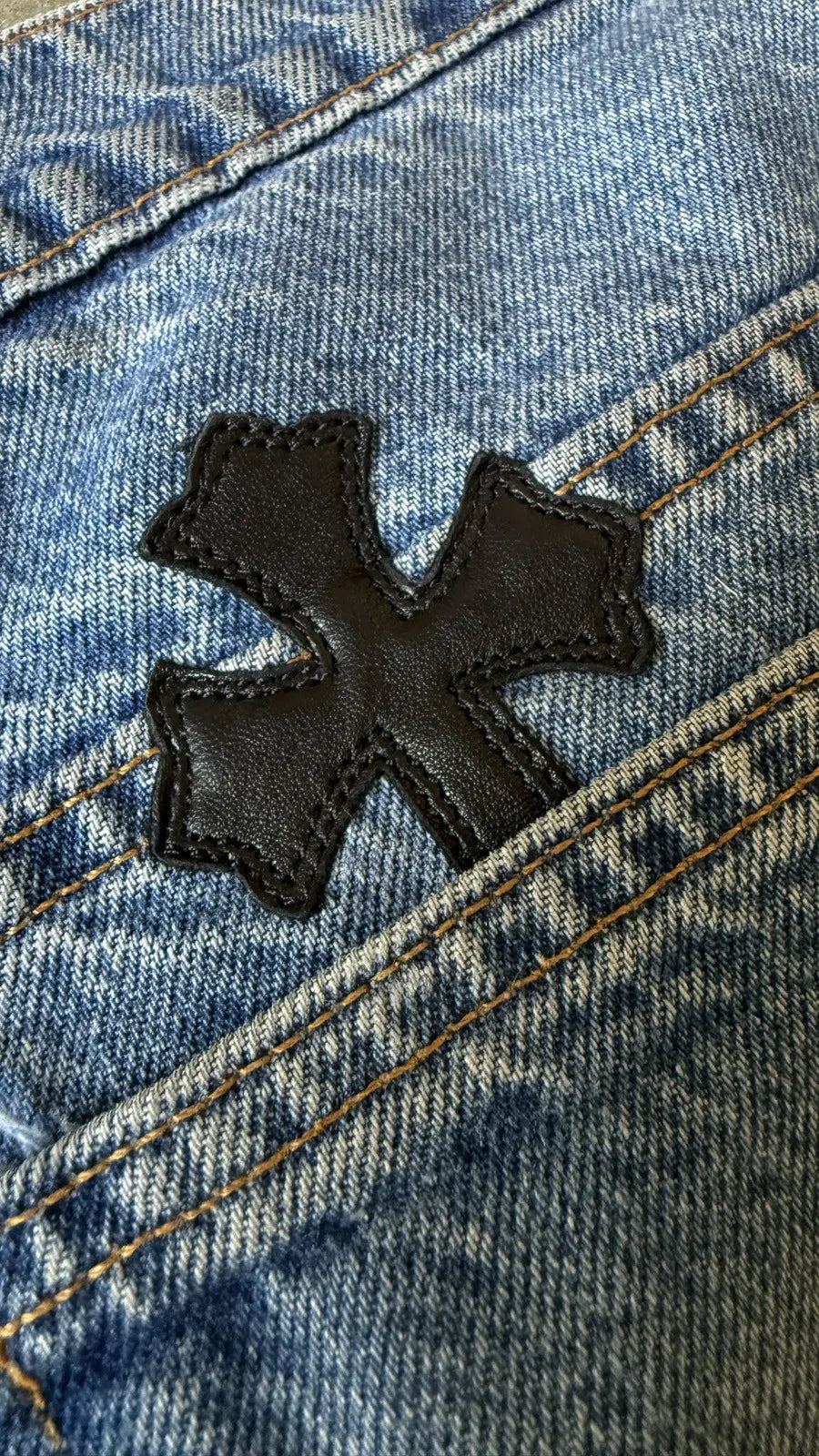 Chrome Hearts Levis 517 Black Cross Patch Jeans