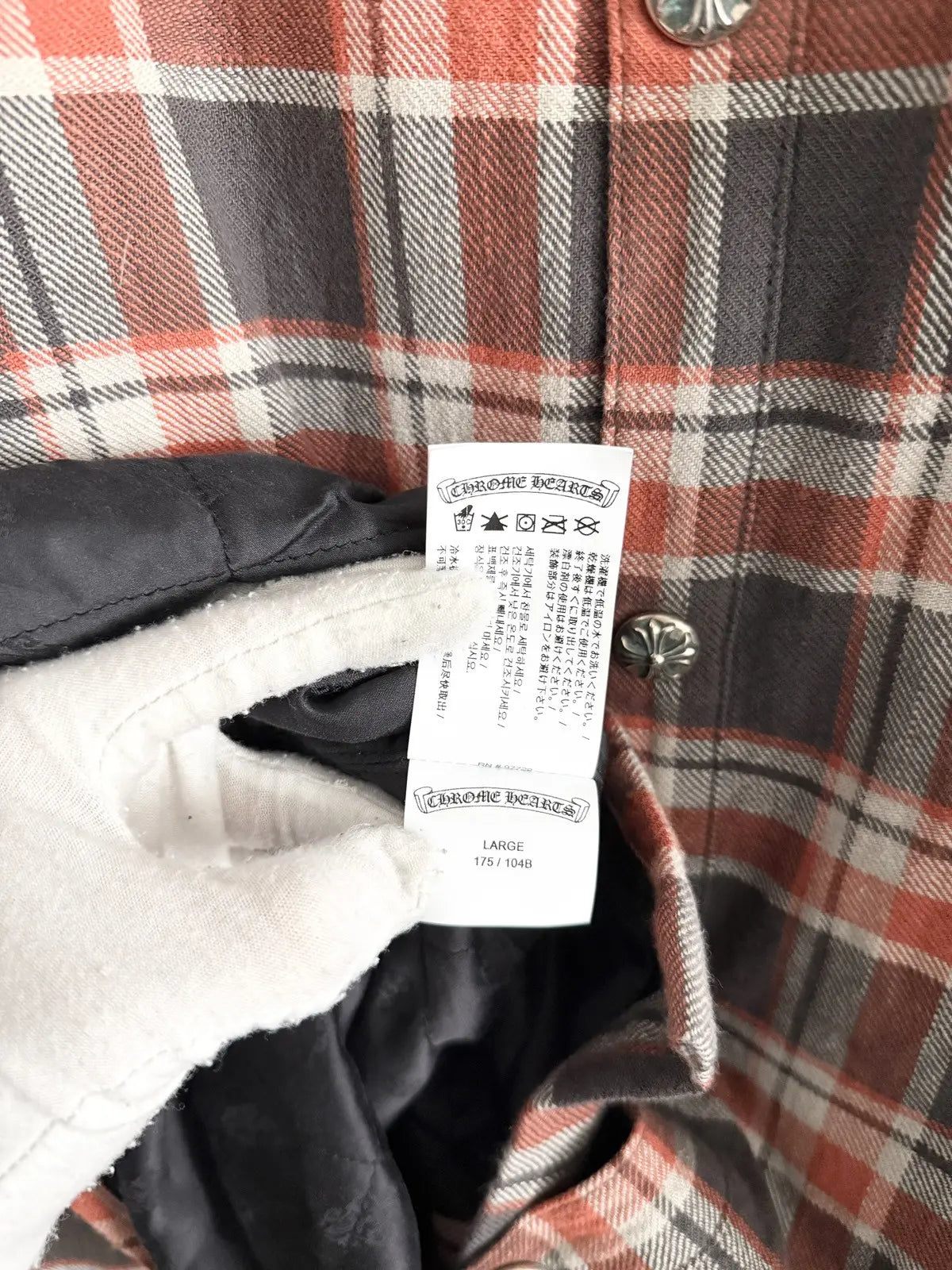 Chrome Hearts Quilted Padded Flannel Jacket