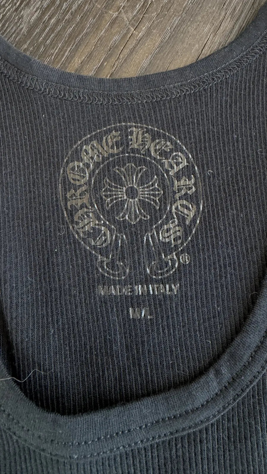 Chrome Hearts Hairy Cross Rib Tank Top in Black Size M Chrome Hearts
