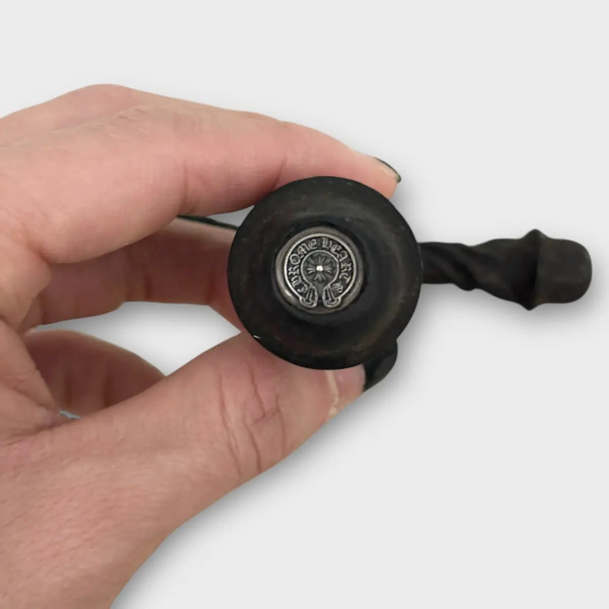 Chrome Hearts Silver Button Wood Cross