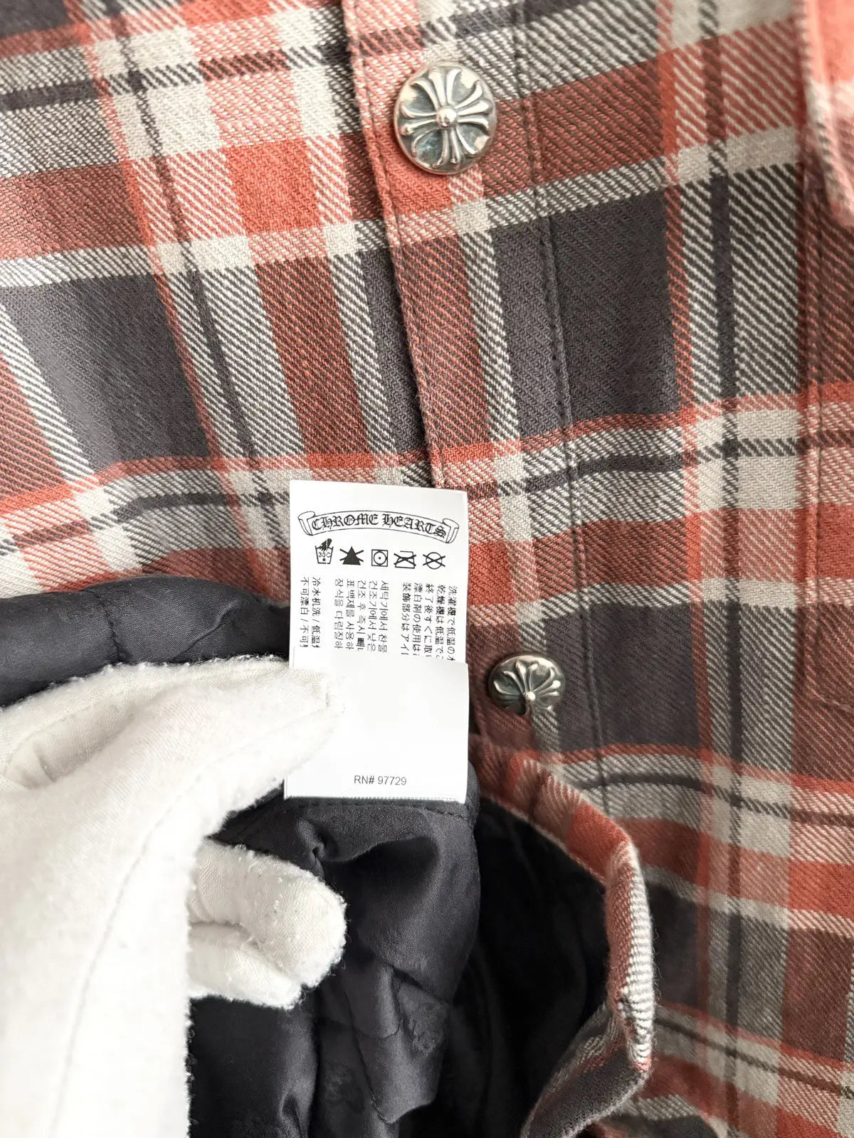 Chrome Hearts Quilted Padded Flannel Jacket