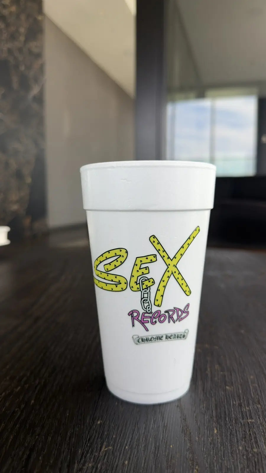 Chrome Hearts x Matty Boy "Sex Records" Styrofoam Cup Chrome Hearts