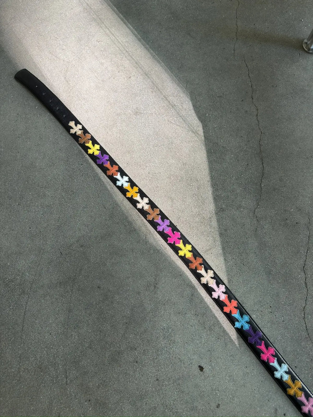 Chrome Hearts Multi Color Cross Patch Belt Strap