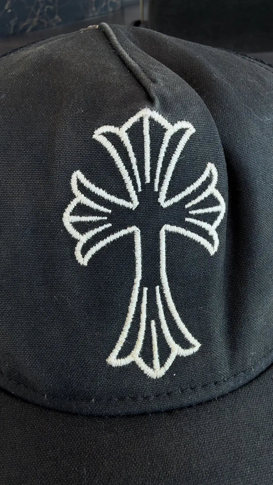 Chrome Hearts Embroidered Cross Trucker Hat Chrome Hearts